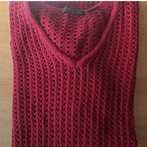 EUC Lightweight open weave women's red sweater